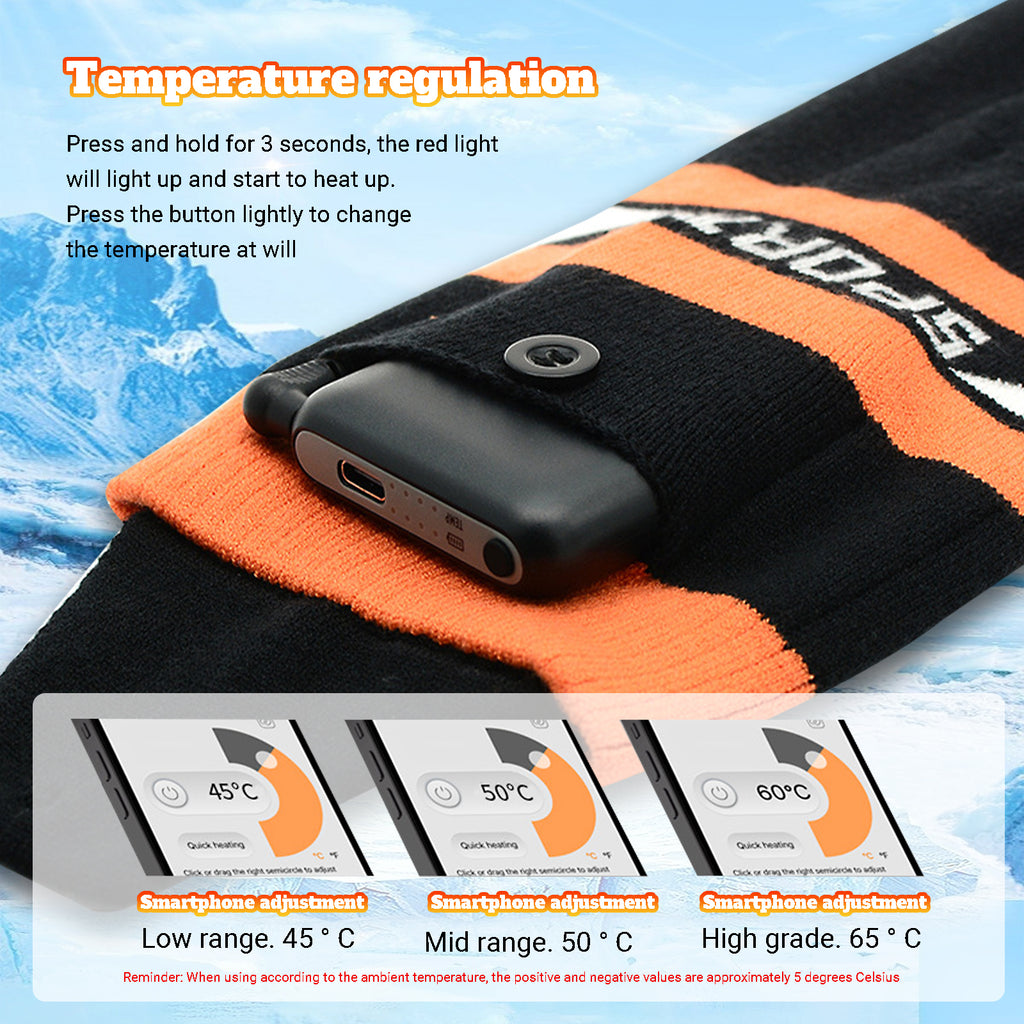 Black Rechargeable Electric Heated Socks Z613