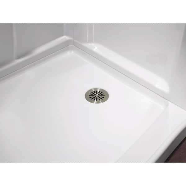 60 in. L x 32 in. W Alcove Shower Pan Base Drain B658
