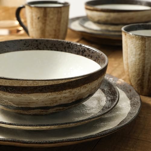 Beige 16-Piece Porcelain Dinnerware Set M79807