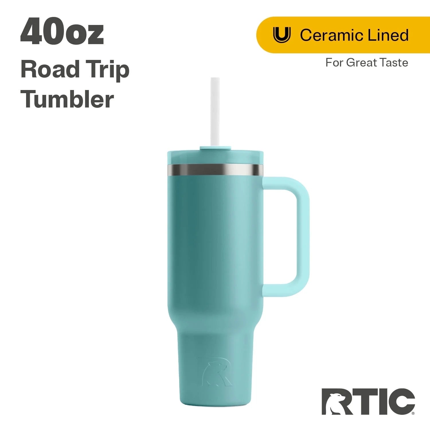 40 OZ Ceramic Lined Tumbler with Straw T948