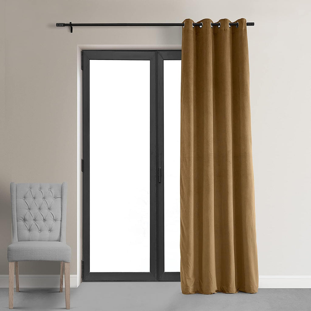 Amber Gold Blackout Velvet Curtains 50 X 96 B8479