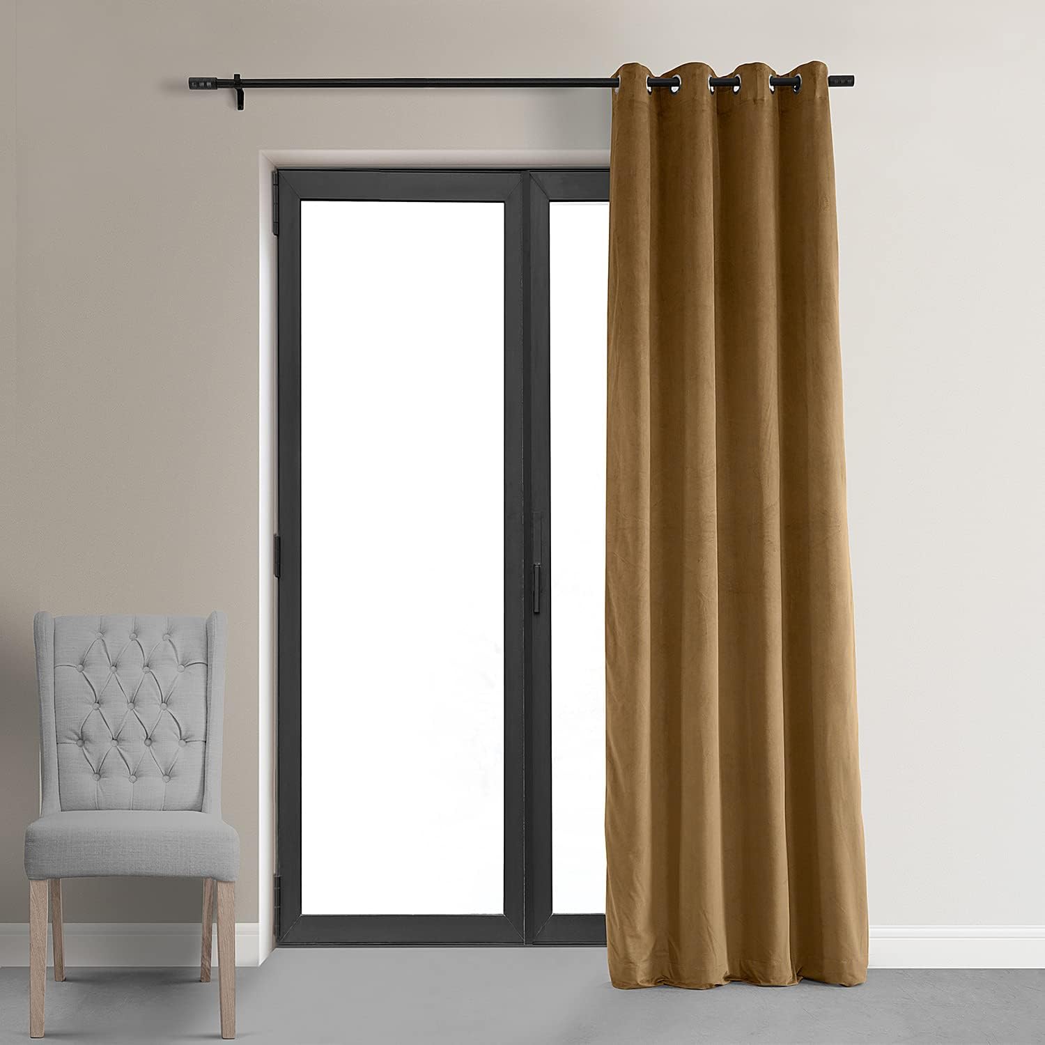 Amber Gold Blackout Velvet Curtains 50 X 96 B8479