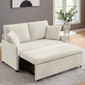 Beige 3-in-1 Convertible Sleeper Sofa Bed with Chenille W765679