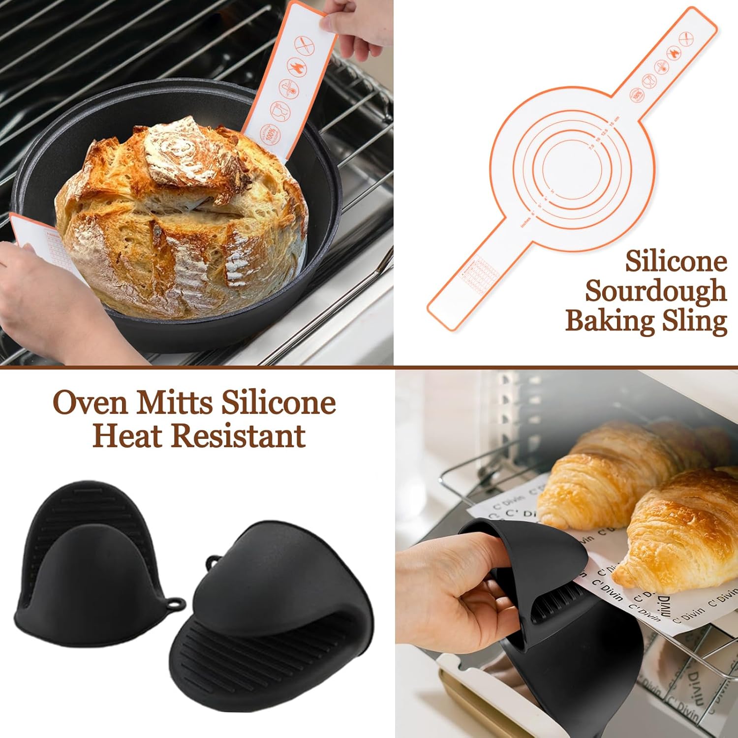 22 Pcs Sourdough Bread Baking Supplies with 10 inch Oval and Round Banneton Basket O756108