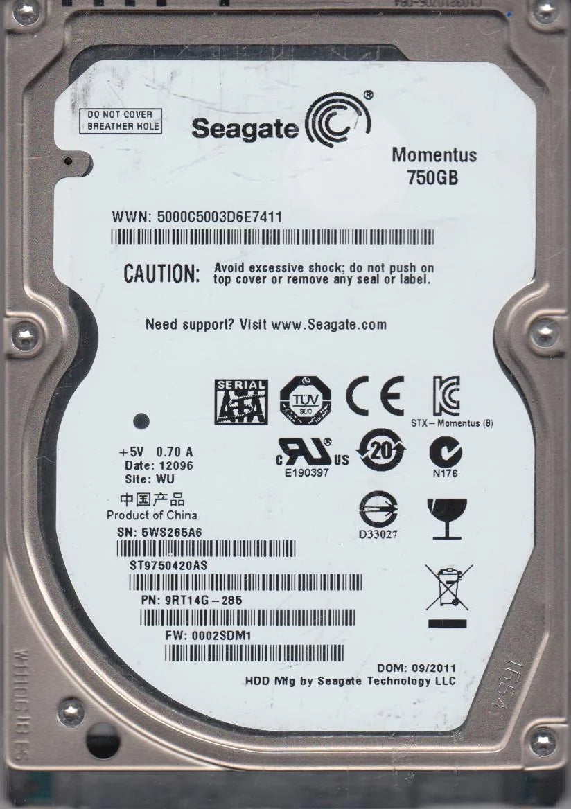 750GB SATA 2.5 Hard Drive E684