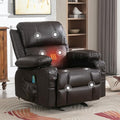 Brown Heated Massage Rocker Recliner Chair with Footrest Z99970