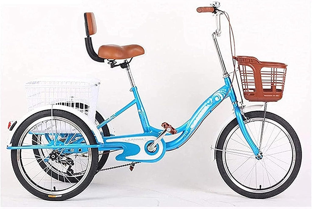 20 Inch Single Speed 3 Wheel Adult Tricycle with Shopping Basket P76982