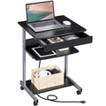 Black 31.5''H Laptop Computer Desk with Power Outlet A225