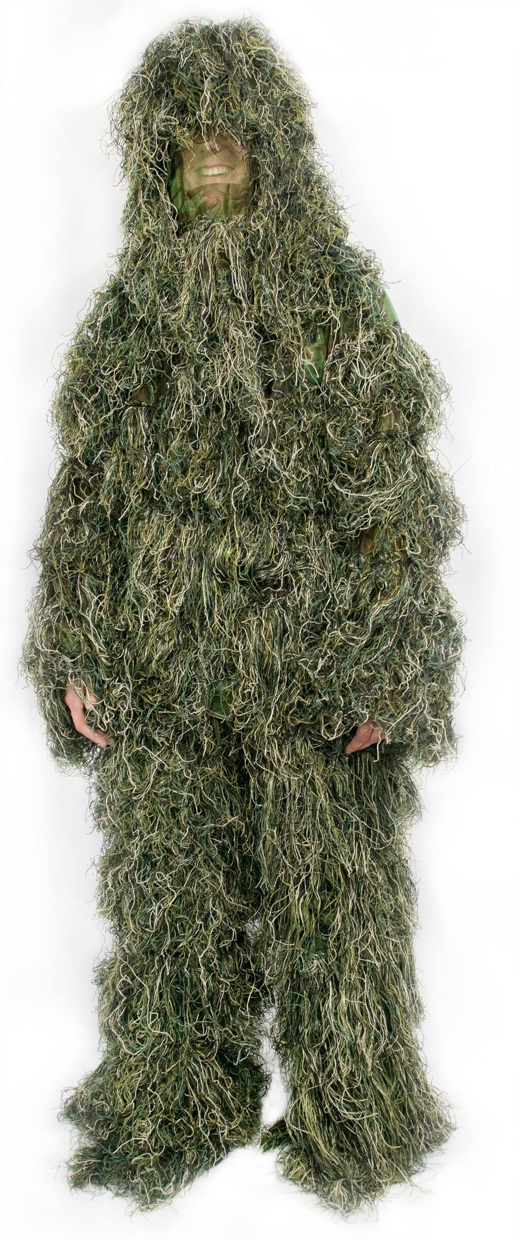 XL/XXL Camo Woodland Camouflage Forest Hunting 4-Piece Ghillie Suit with Bag A5871