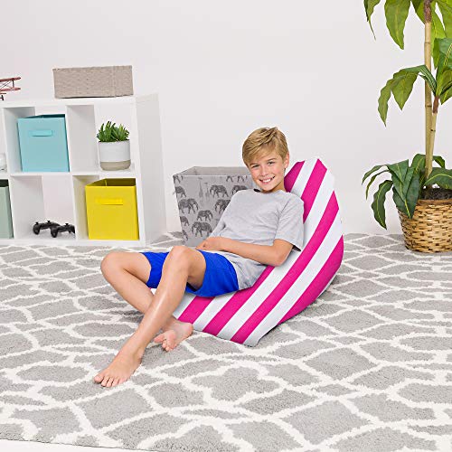 35 Inch Solid Gray Polyester Bean Bag Chair with Removable Cover O976490