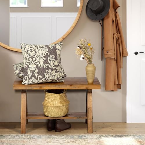 Solid Wood Farmhouse Storage Bench G5508