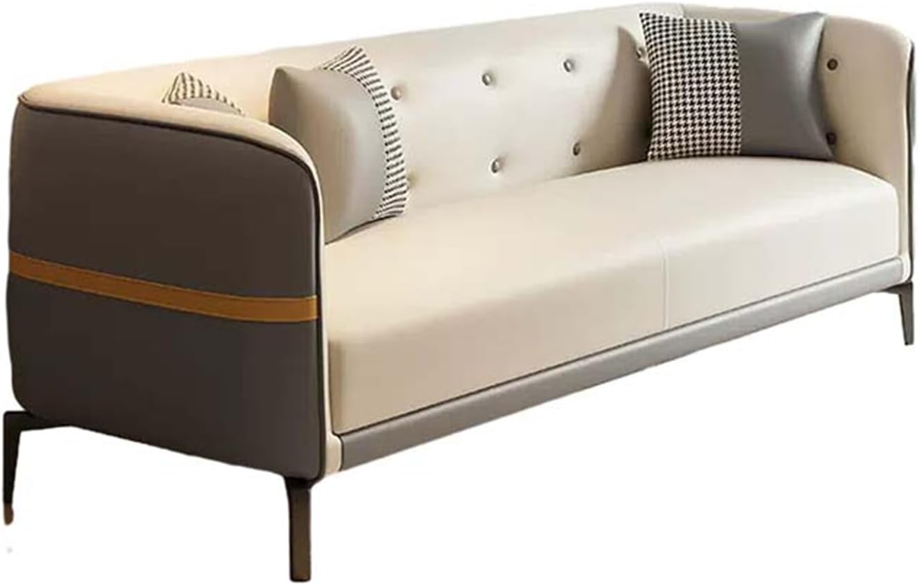 Vitality Orange+Ivory White L Shaped Sectional Sofa with Solid Wooden Frame Z153514