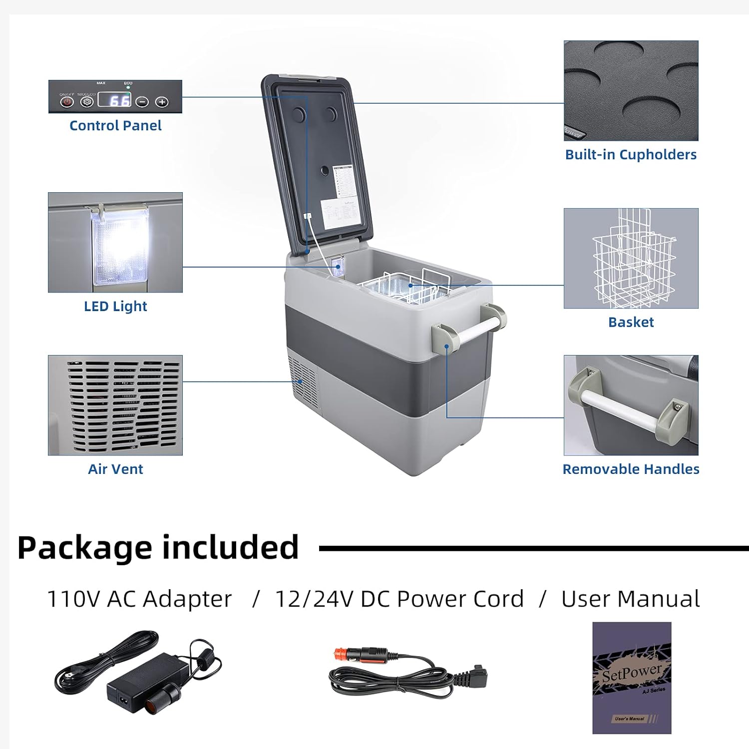 Portable Refrigerator, 12 volt Cooler, Compact Refrigerator C172