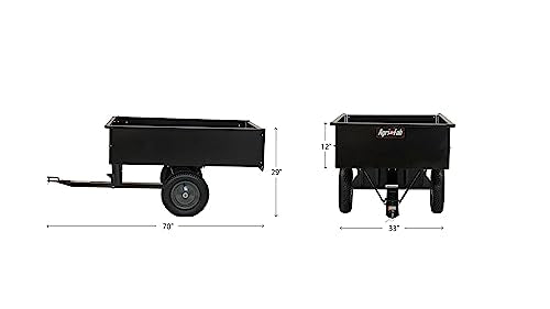 Black 750-Pound Max Utility Tow Behind Dump Cart H658
