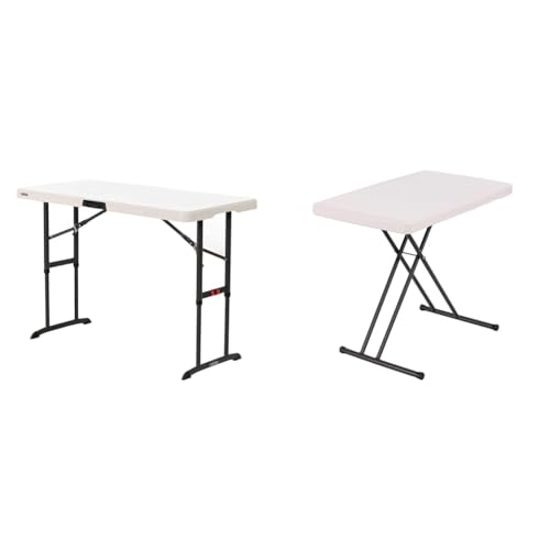 4-Foot Commercial Adjustable Folding Table, Almond J762