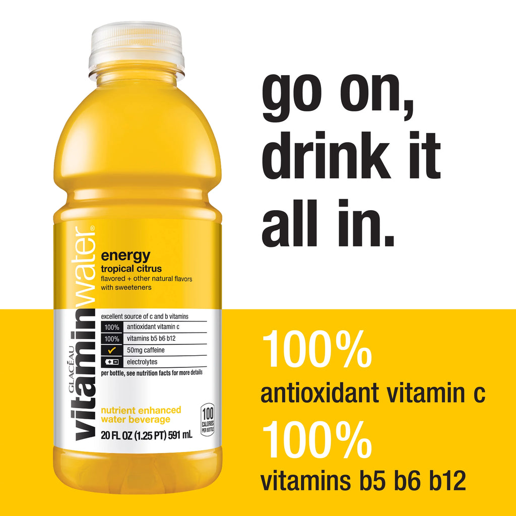 Tropical Citrus Vitaminwater, 20 Fl Oz, 12 Count Bottles L2189