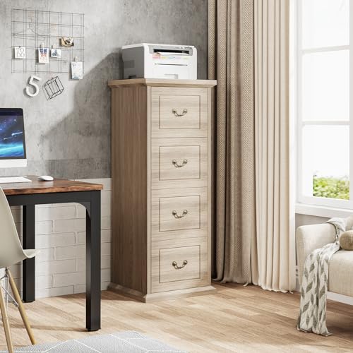 Walnut 4-Drawer Vertical File Cabinet C51083
