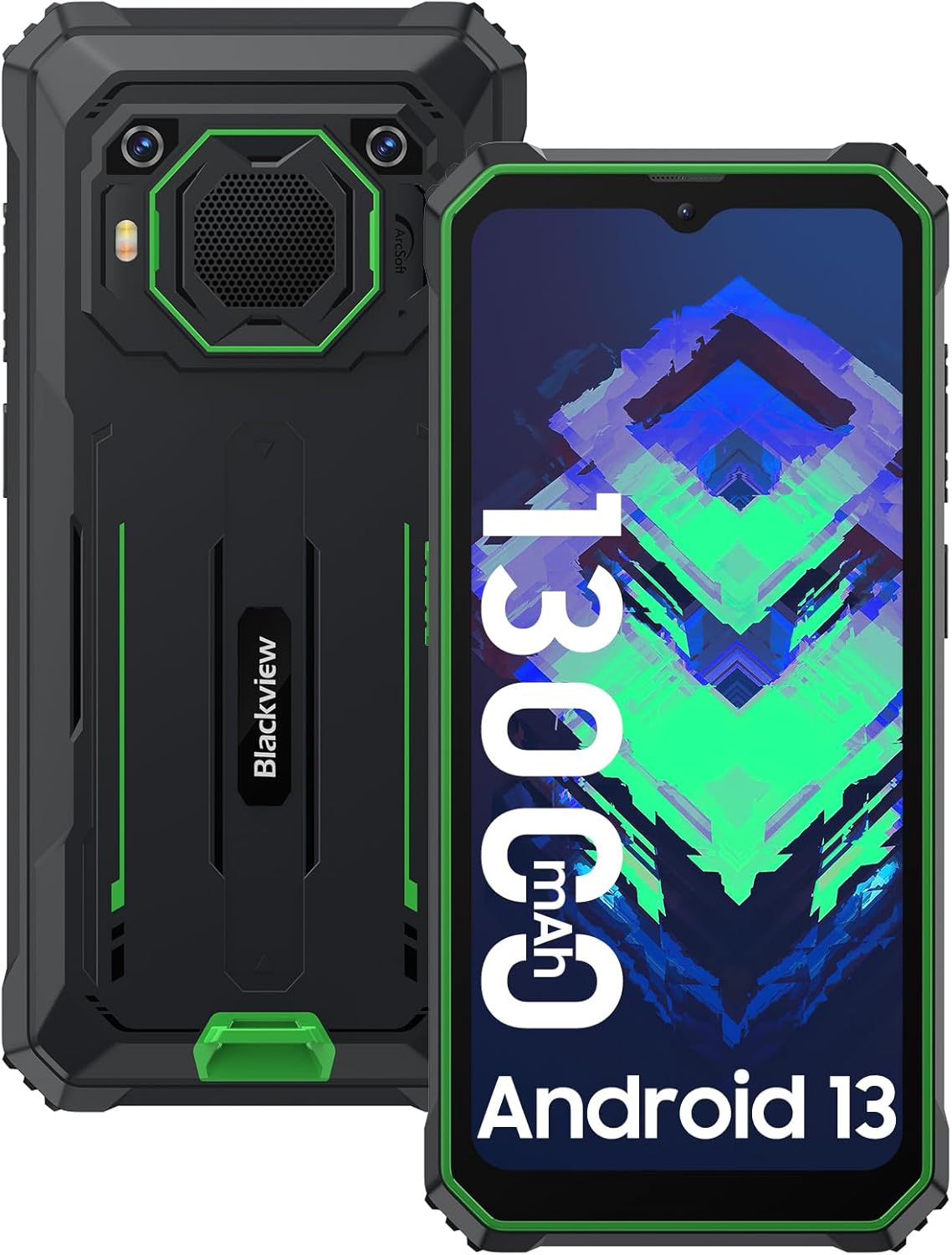 Rugged Phone 13000mAh 6.56" Android 13 8GB+64GB IP69K Waterproof 4G P341130