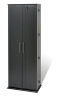 Black Locking Media Storage Cabinet with Shaker Doors S2434