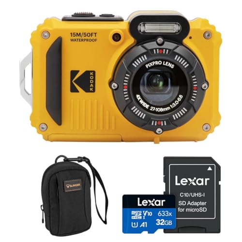 Blue 16MP Waterproof Rugged Digital Camera with 32GB Memory Card and Camera Bag O18955