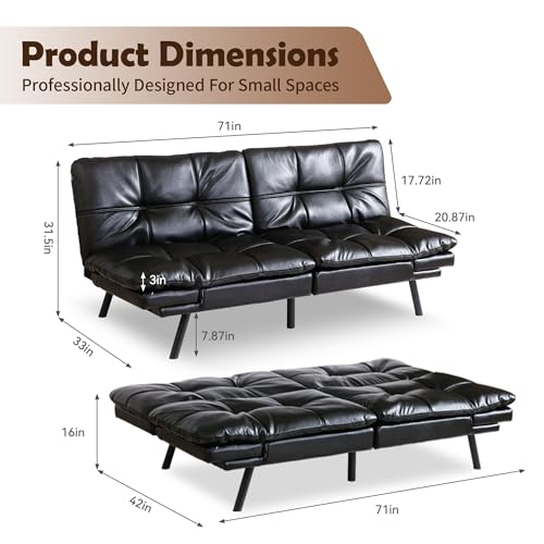 Grey Memory Foam Convertible Sofa Bed H137