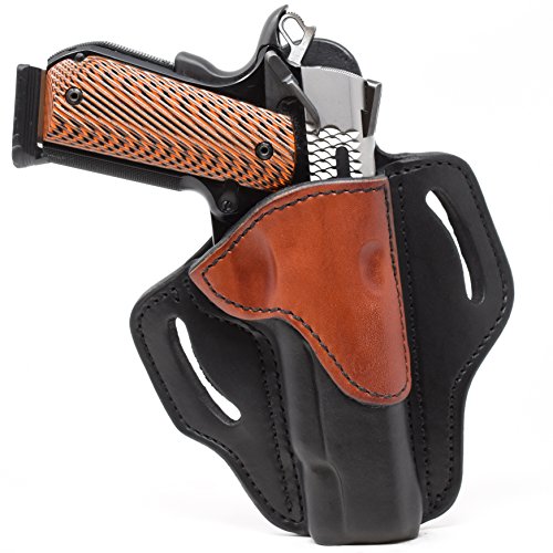 Right Hand OWB Leather Gun Holster for Belts fits All 1911 Models with 4" and 5" Barrels C296739