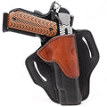 Right Hand OWB Leather Gun Holster for Belts fits All 1911 Models with 4" and 5" Barrels C296739