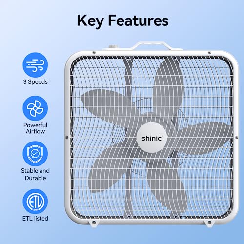 20 Inch 3-Speed White Box Fan (2 Pack) X3498