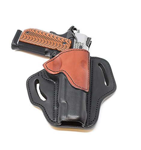 Right Hand OWB Leather Gun Holster for Belts fits All 1911 Models with 4" and 5" Barrels C296739