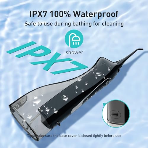 Portable Cordless Oral Irrigator 300ML Rechargeable IPX7 Waterproof Electric Water Flosser B13819