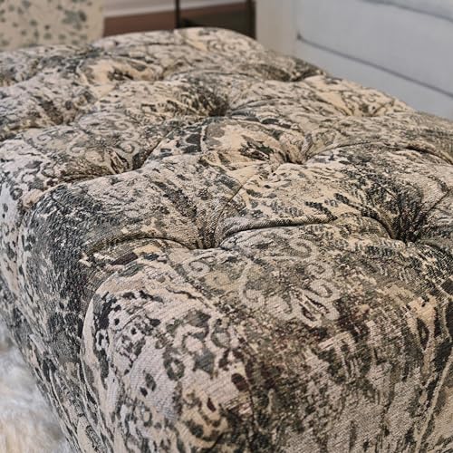 Turkish Charcoal Fabric Oversized Ottoman Q36477
