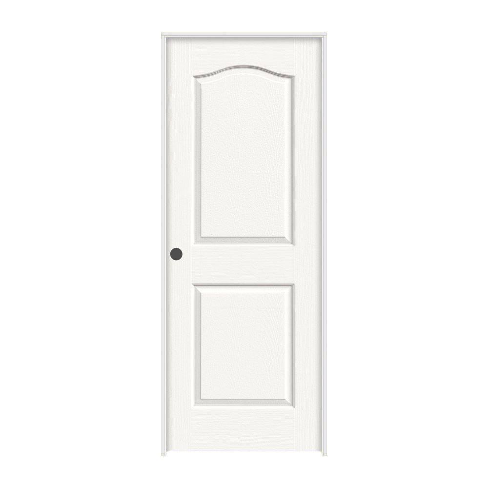 24 in. x 80 in. White Painted Right-Hand Textured Solid Core Molded Composite MDF Single Prehung Interior Door D513