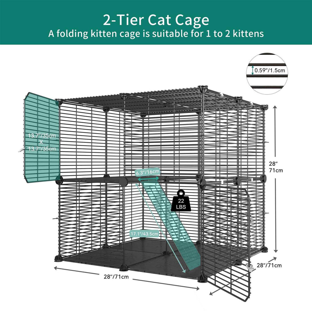 2 Tier Metal Cat Cage J8983