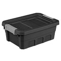 Black 6-Pack Plastic Stacker Tote Storage Bin D7636