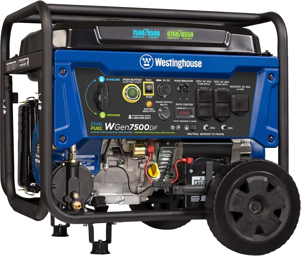 Portable Generator 7500 Rated Watts 9500 Peak Watts Gas Powered S8266