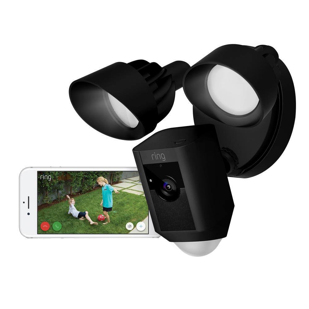 Black Outdoor Wi-Fi Cam with Motion Activated Floodlight (2-Pack) X1511