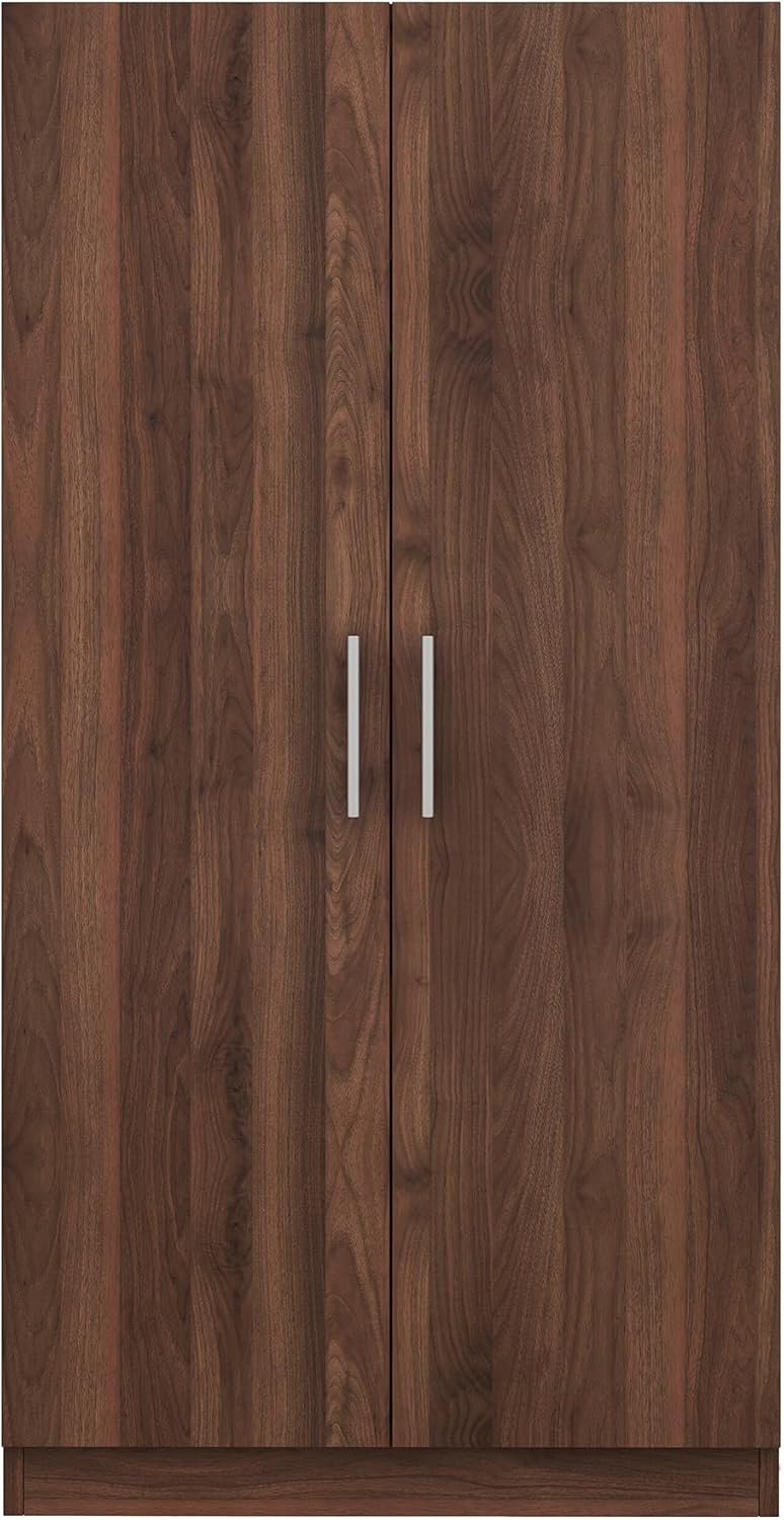 2-Door Wooden Wardrobe Armoire with 3 Storage Shelves R2876