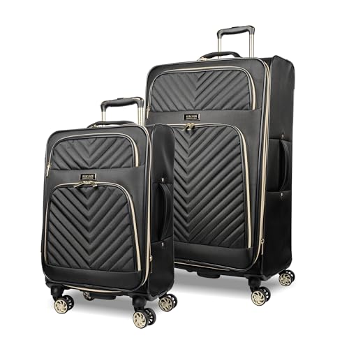 Black 24-Inch Quilted Luggage Q4348