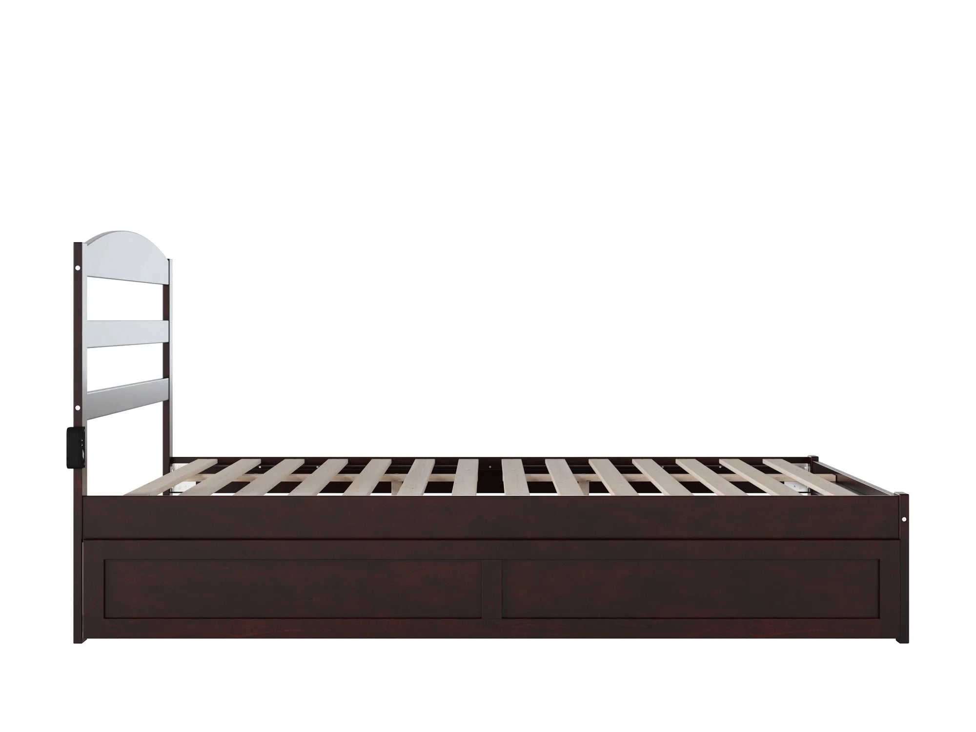 14" Queen Wood Platform Bed Frame with Twin XL Trundle, Espresso K18926