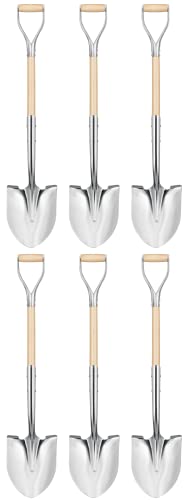 Polished Chrome Ceremonial Shovel with Steel/Wood D-Handle, 44.5-Inch, 6-Pack J21790