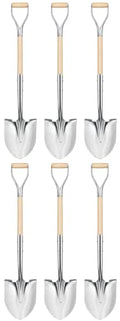 Polished Chrome Ceremonial Shovel with Steel/Wood D-Handle, 44.5-Inch, 6-Pack J21790