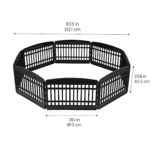 Black 6-Panel Dog Playpen W129