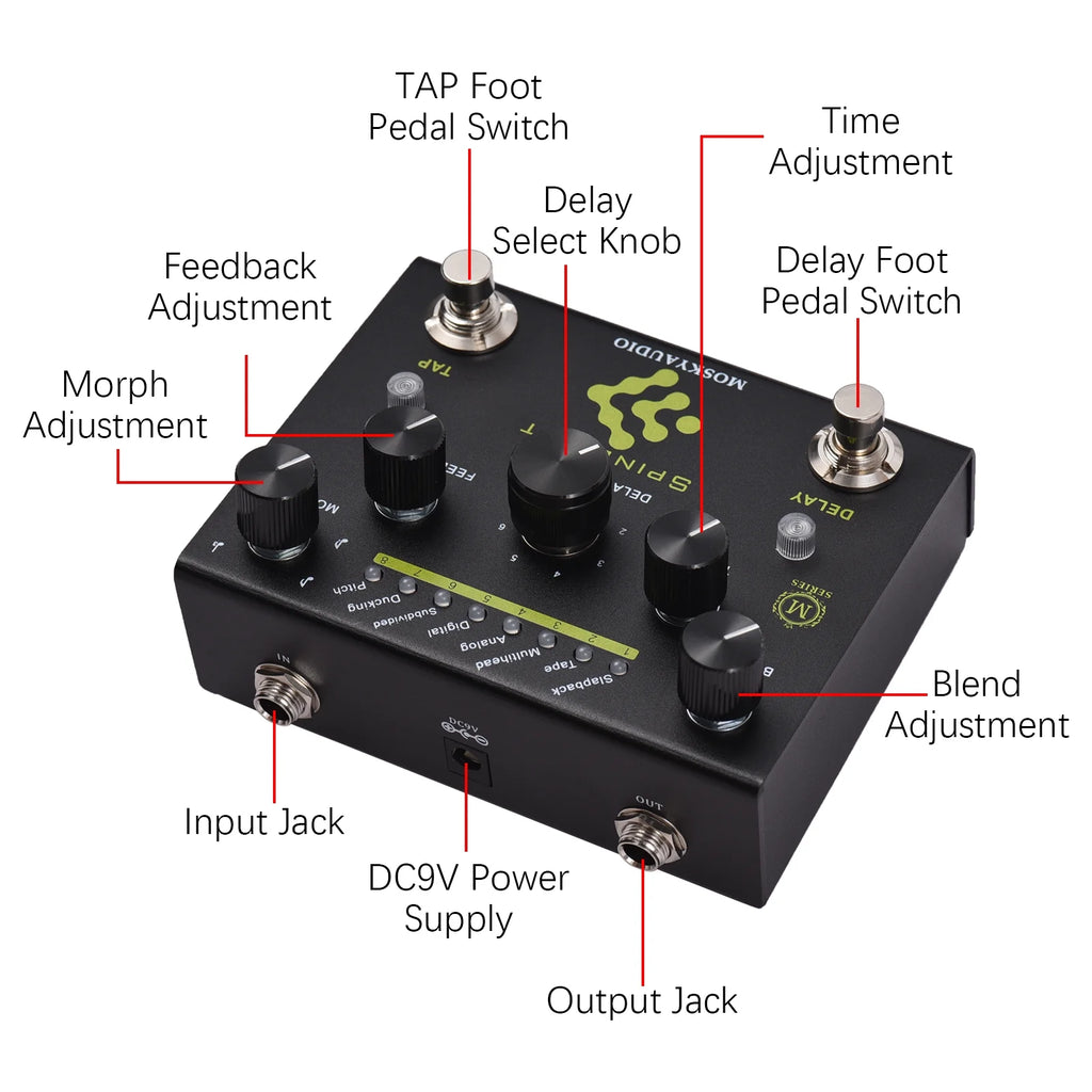 Guitar Pedal with 8 Mode Delay Selection Z46533