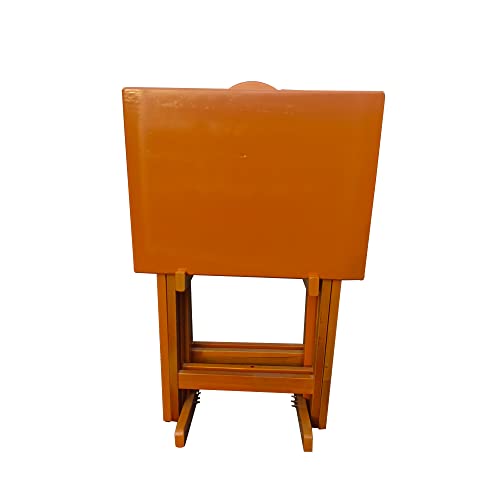 Set of 4 Solid Wood Folding TV Tray Table E311184