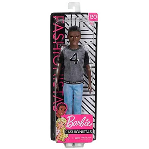 Doll with Sculpted Brunette Hair Wearing T-Shirt, Denim Pants & Shoes S8655