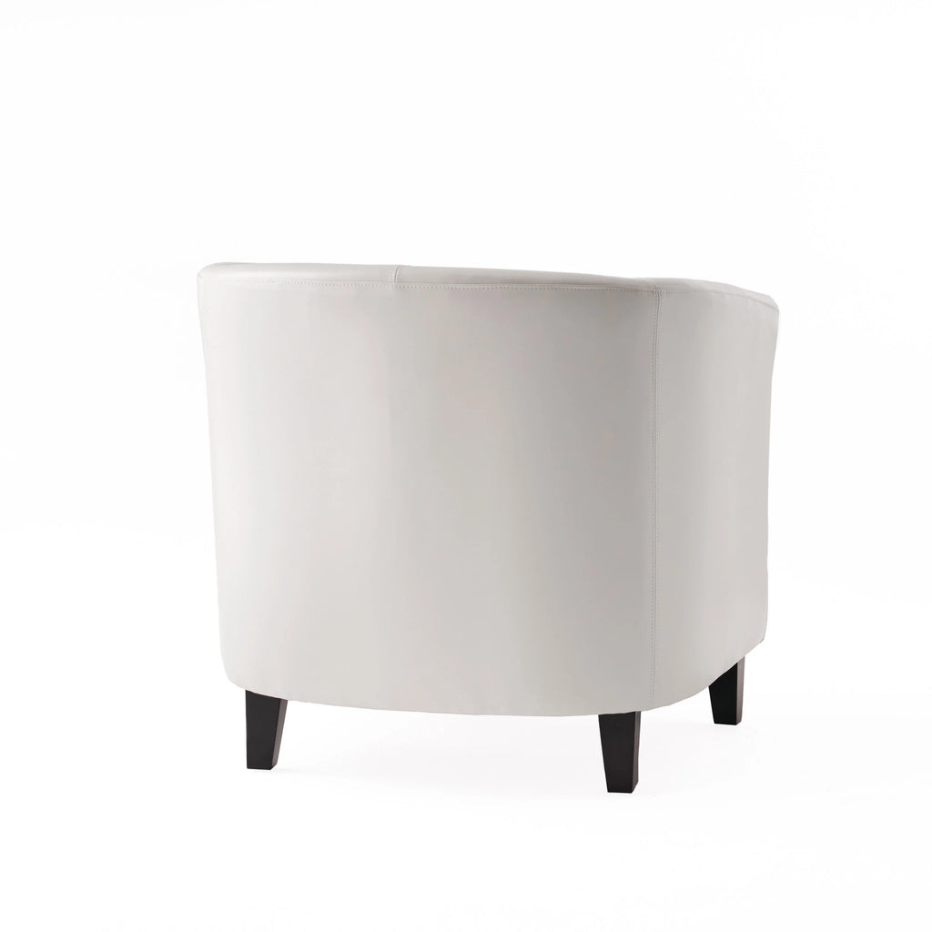 Ivory Bonded Leather Club Chair C1117