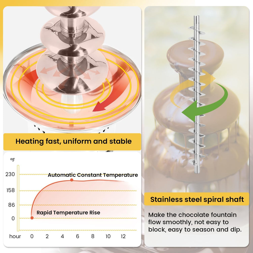 13.2 Lbs Stainless Steel Chocolate Fountain X125698