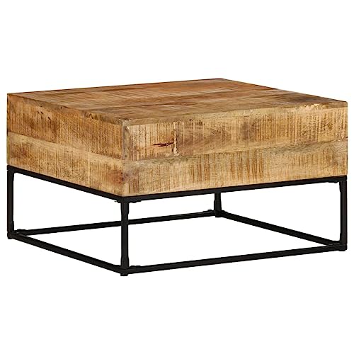 Rough Mango Wood Coffee Table with Iron Legs V84823
