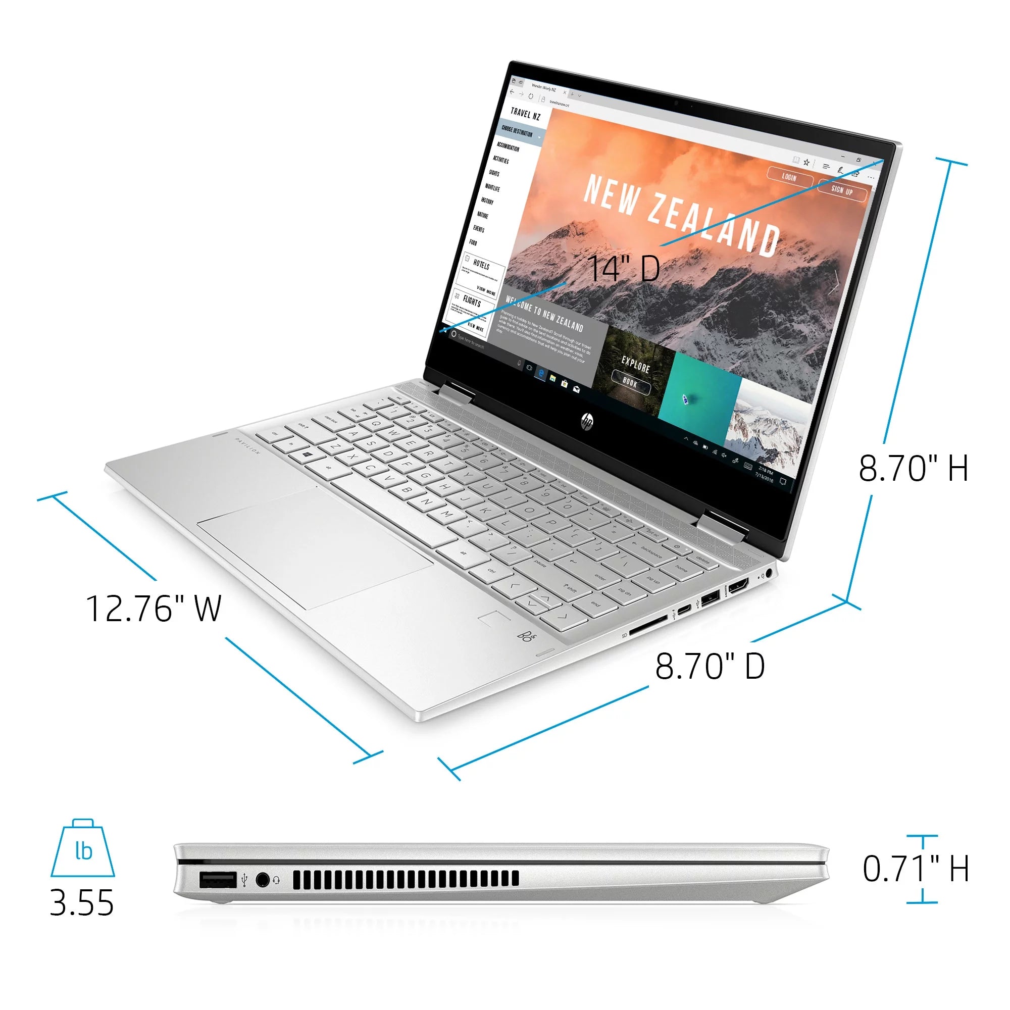 14" FHD Touch x360 Intel Core i5-1135G7 8GB RAM 256GB SSD Silver Laptop V71601