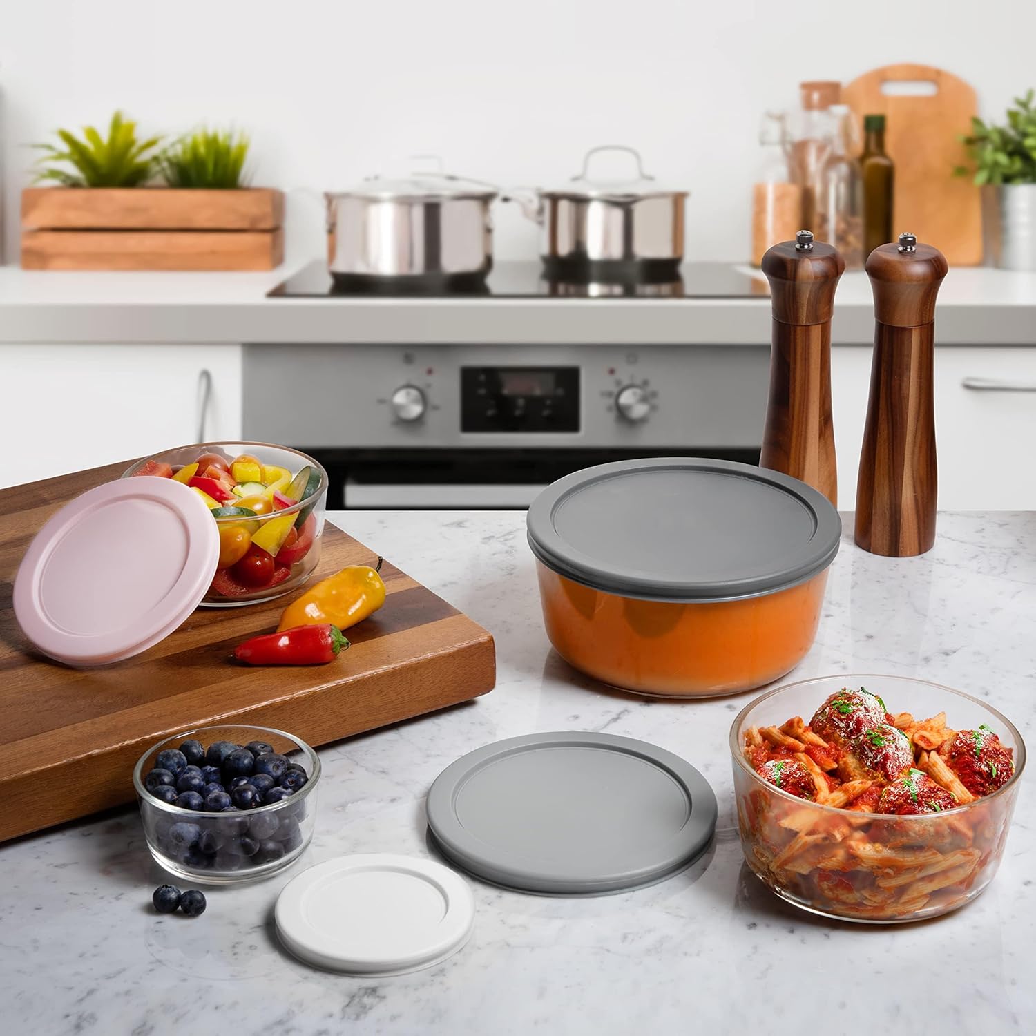 12 Pc Glass Food Storage Container Set with Lids E405487
